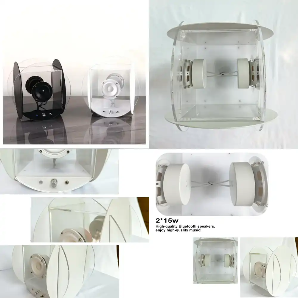 Audio Music Box - Altavoz Bluetooth Transparente Azul de 15