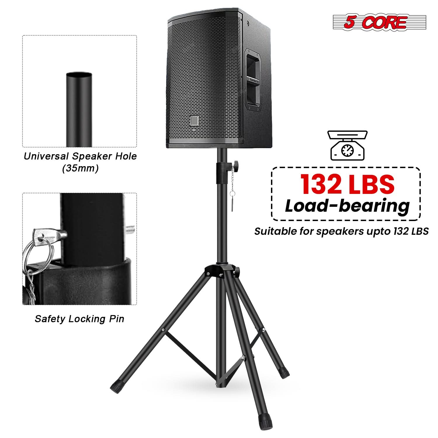 Soporte de Altavoz de 5 Nivele - Speaker Stand Tripod reseña y precio