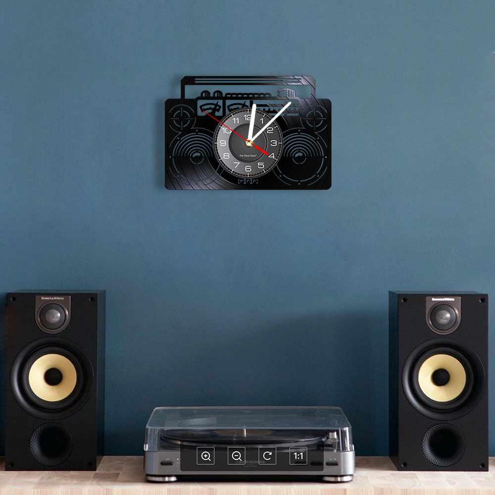 Boombox-Reloj de pared de vini - Audio Music Separate reseña y precio
