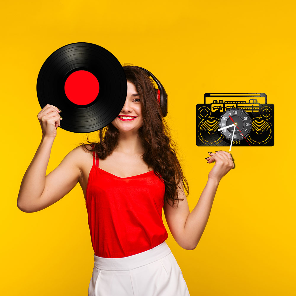 Boombox-Reloj de pared de vini - Audio Music Separate reseña y precio