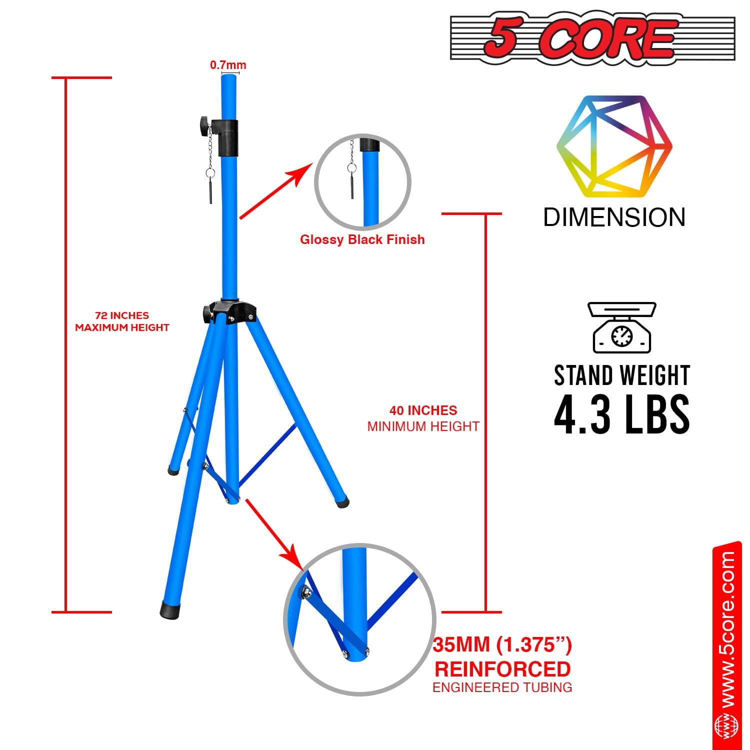 Soporte de Altavoz de 5 Nivele - Speaker Stand Tripod reseña y precio