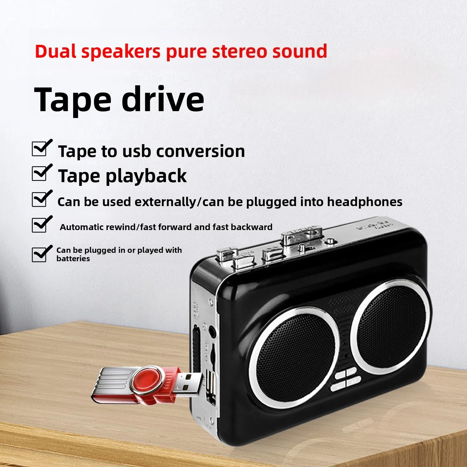 Reproductor de casete USB, rep - Audio Music Free Mp3 reseña y precio