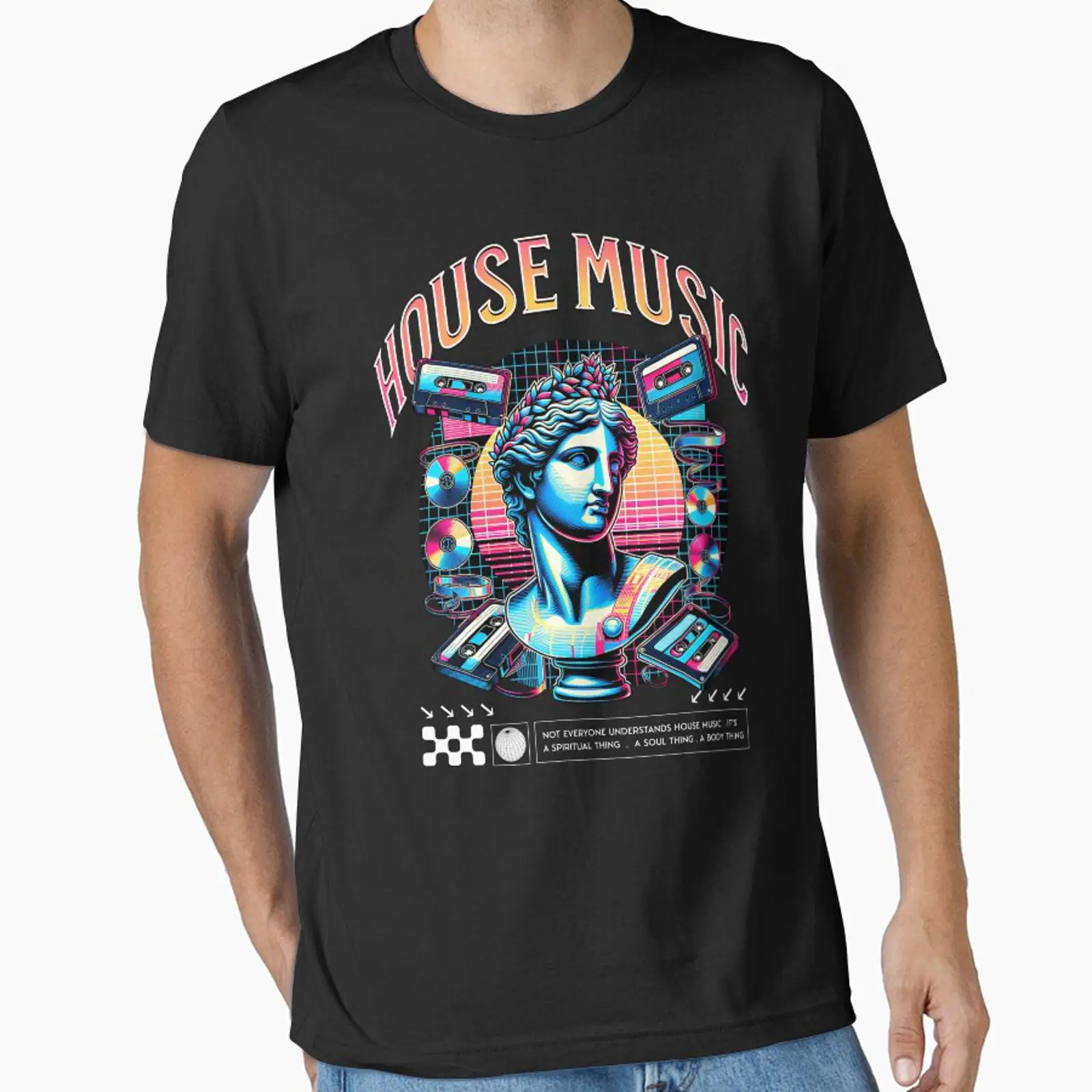 Camiseta esencial blanca con e - Audio House Music reseña y precio